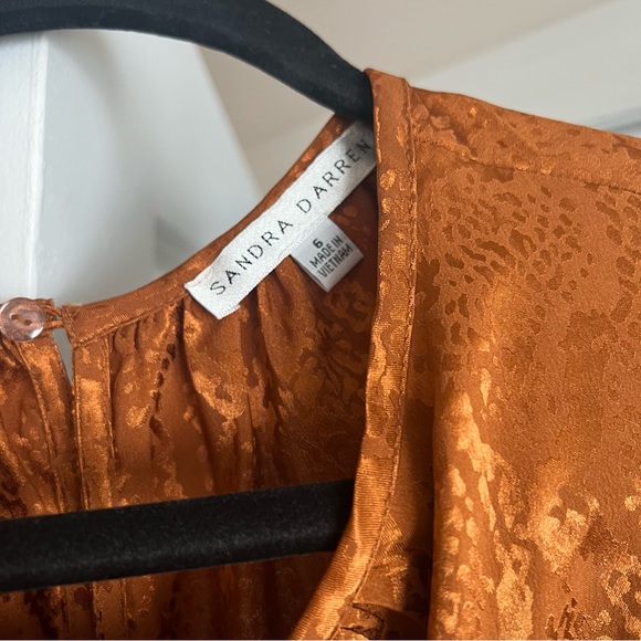 BRAND NEW, Sandra Darren dress, burnt orange, NWOT, size 6 - Picture 3 of 5